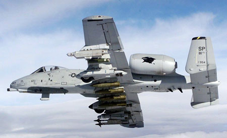 A-10 Thunderbolt tankbuster fra det amerikanske luftvben