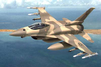 Tegning af F-16C Block 60 kampfly til FAE