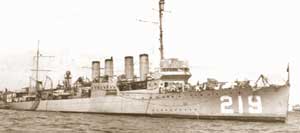Den amerikanske destroyer Edsall