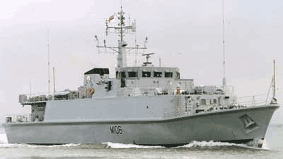 Den britiske minejager HMS Penkance