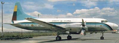 Convair CV580 transportfly fra den colombianske hær