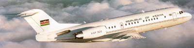 Fokker 70 opereret for den kenyanske regering