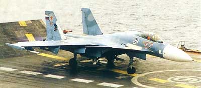 Su-33 Flanker-D kampfly fra den russiske flåde