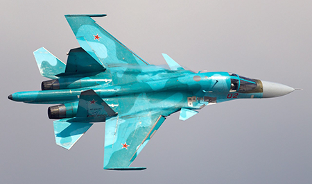 Sukhoi Su-34 Fullback jagerbomber fra det russiske luftvåben Sukhoi Su-34 Fullback jagerbomber fra det russiske luftvåben